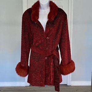 Terry Lewis Luxuries Faux Fur Persian Wool Coat, L